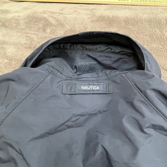 Vintage 90s Nautica Mens XXL Sailing Windbreaker Raincoat NS-83 Hooded Blue - Picture 13 of 16